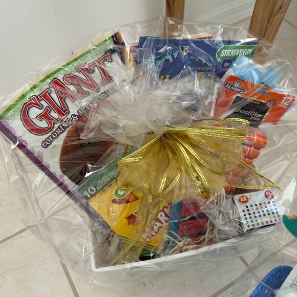 Fun Kids Basket with Stationary and Coloring Books - Picture 1 of 1